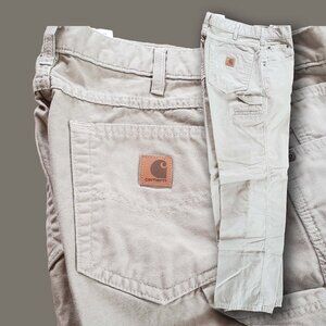 Carhartt Canvas Carpenters Pants  Khaki/Tan 32x33  Loose Original Fit